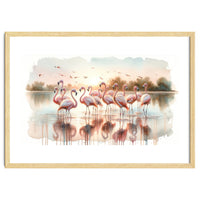 Serene Flamingo Sunrise