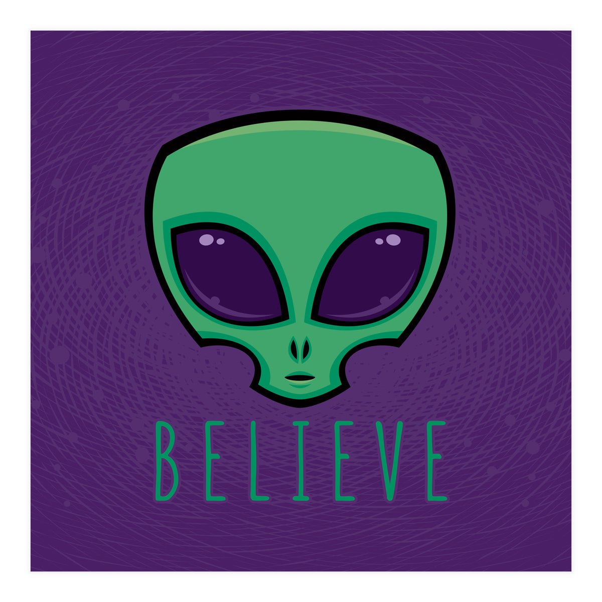 Believe Alien Head (Print Only)