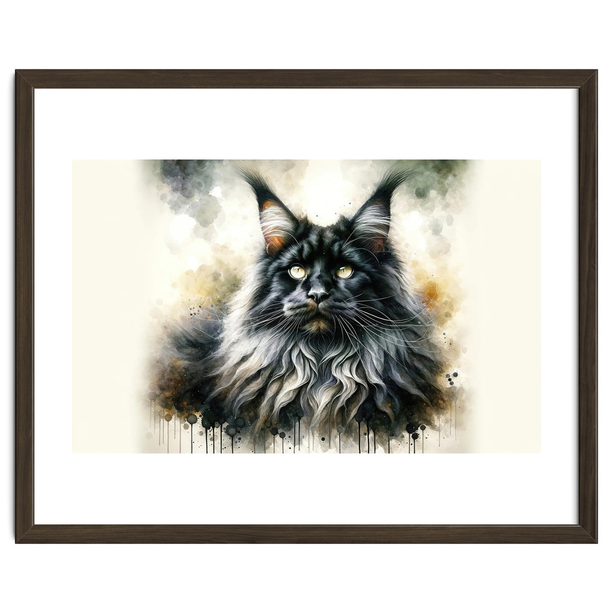 Majestic Long Haired Cat Portrait