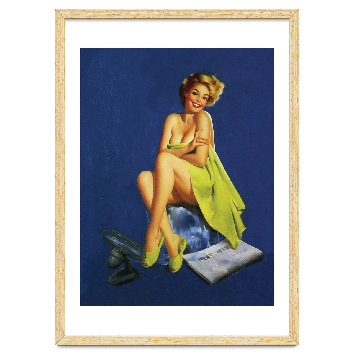 Sexy Pinup Posing With Green Towel