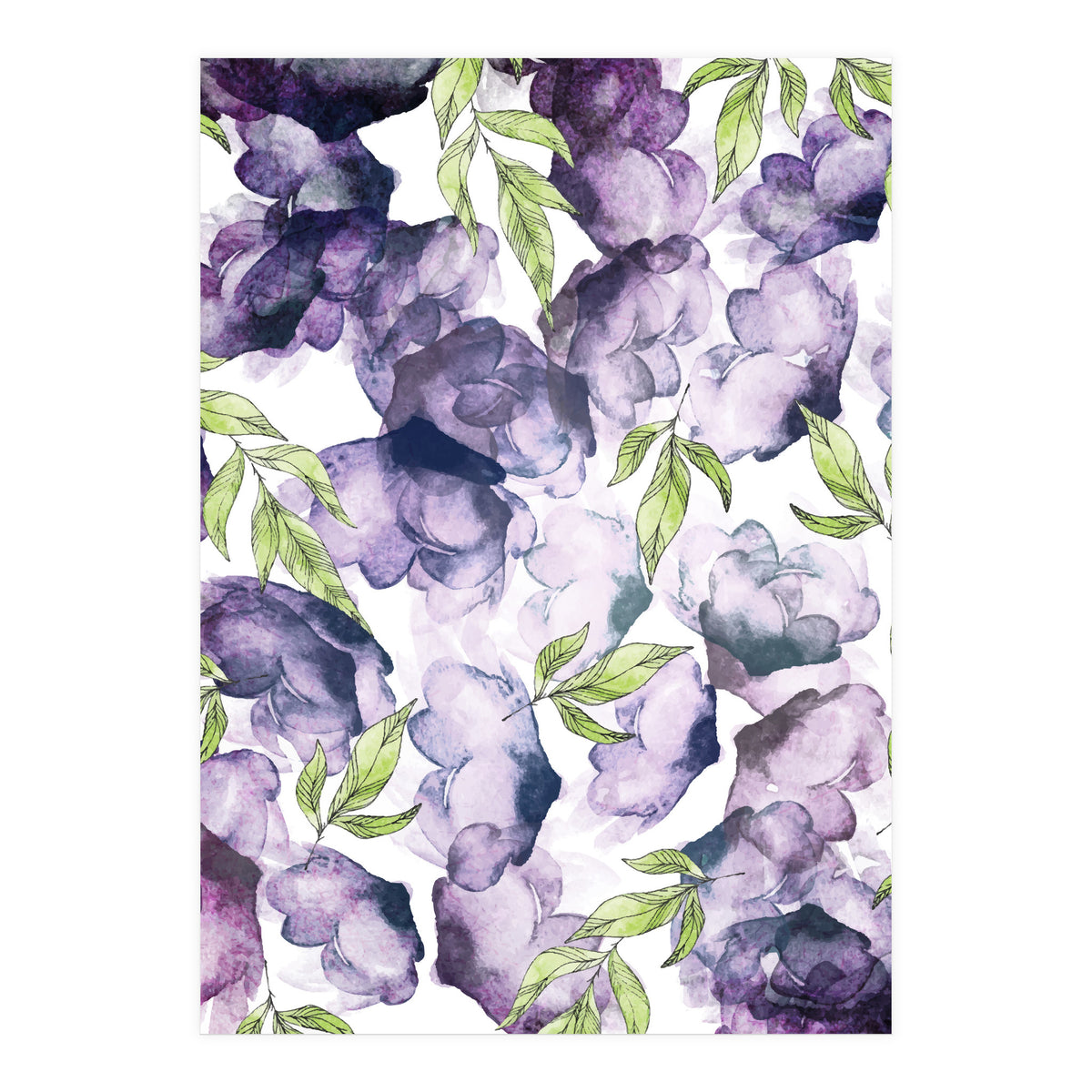 Watercolor + Ink Florals (Print Only)