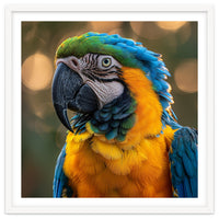 Blue And Gold Macaw Portrait Close Up
