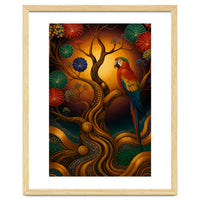 Parrot in Retro Contemporary Aesthetics