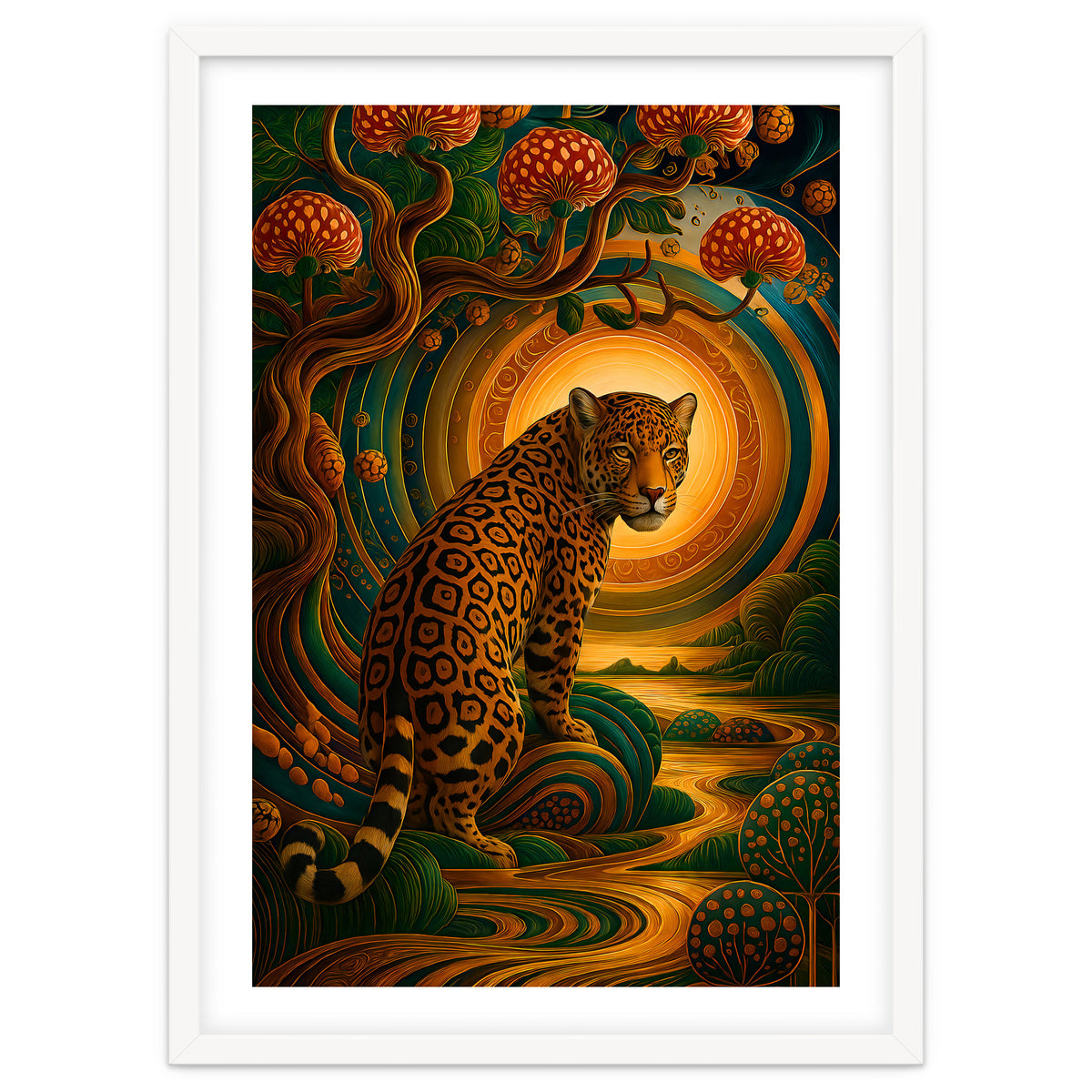 Leopard in Retro Contemporary Aesthetics
