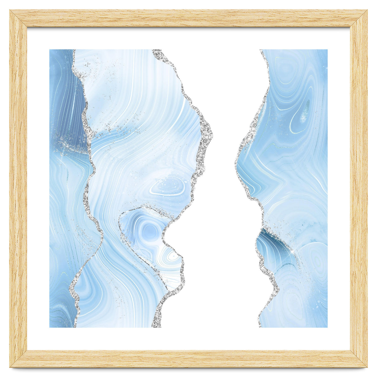 Blue & Silver Agate Glitter Texture 06