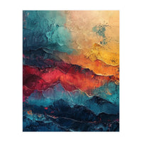 Abstract Textured Mountain Landscape (Print Only)