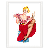 Pinup Blonde Posing With Ice Cream thumbnail