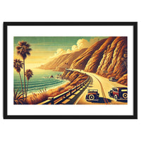 Vintage Coastal Road Journey Poster