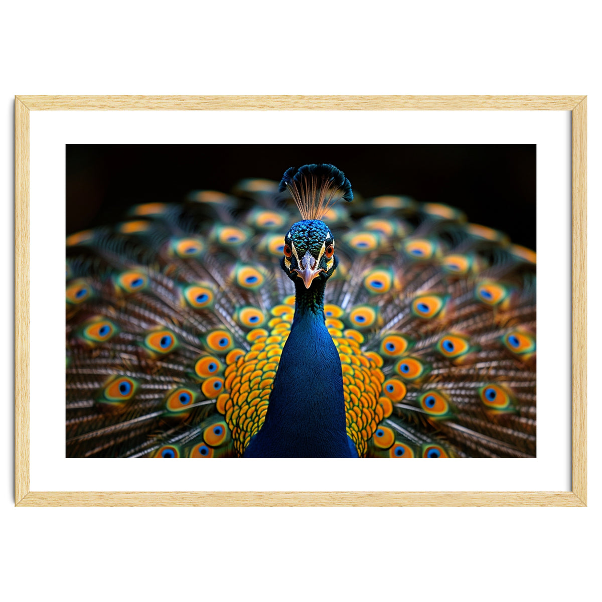 Close Up Peacock Displaying Its Feathers