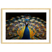 Close Up Peacock Displaying Its Feathers