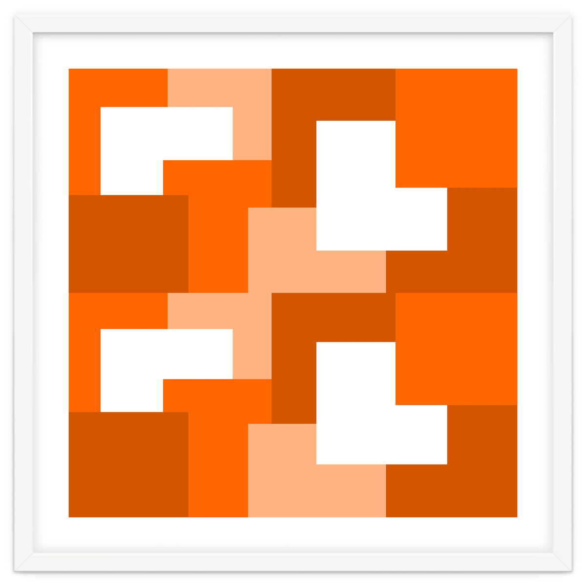 Orange Abstract Square Tiles
