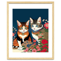 The Perfect Companion, Cute Cats Japanese Pets, Whimsical Animals Cat Vintage Love Friends Together