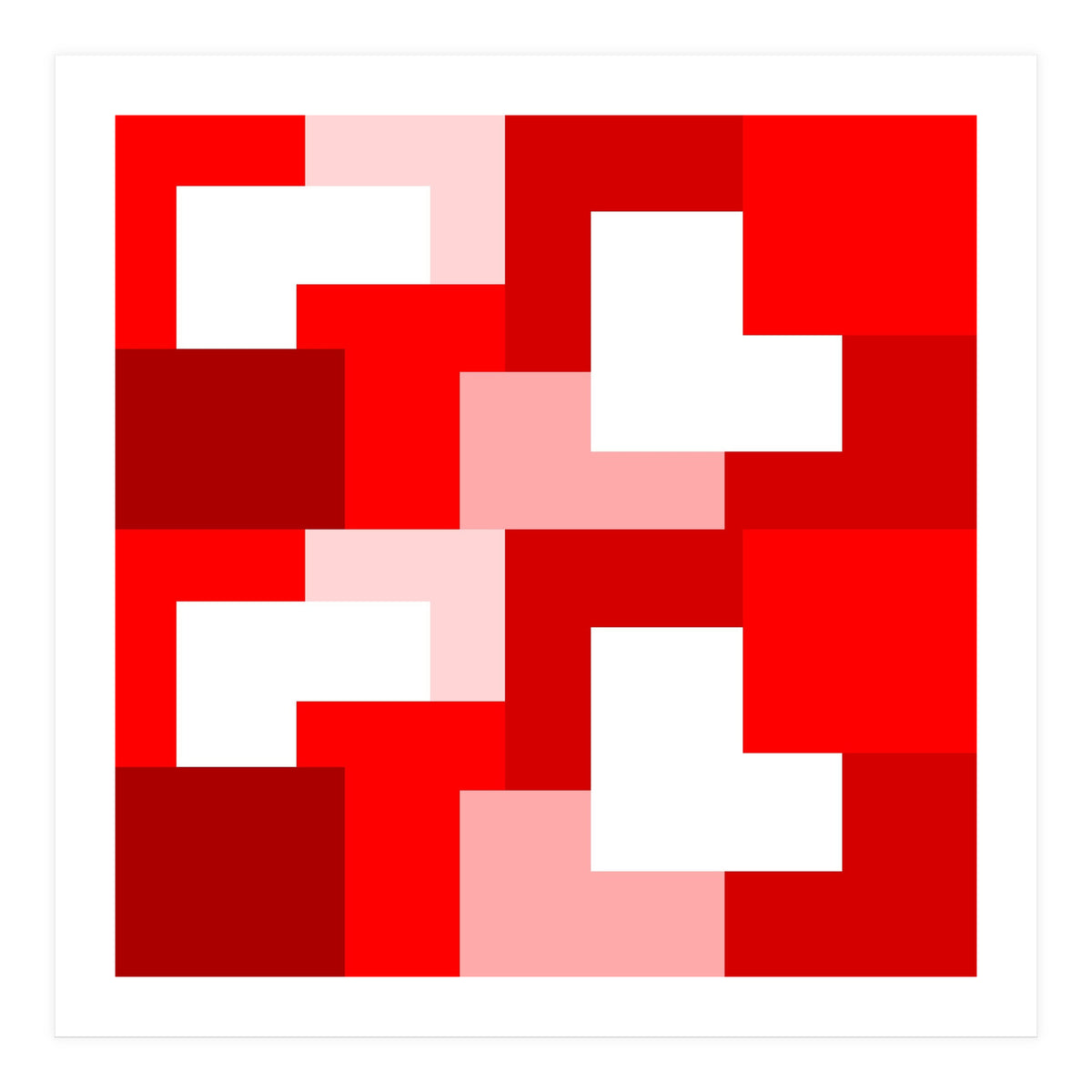 Red Abstract Square Tiles (Print Only)