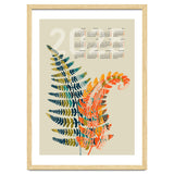 Calendar 2025 colorful fern leaves thumbnail