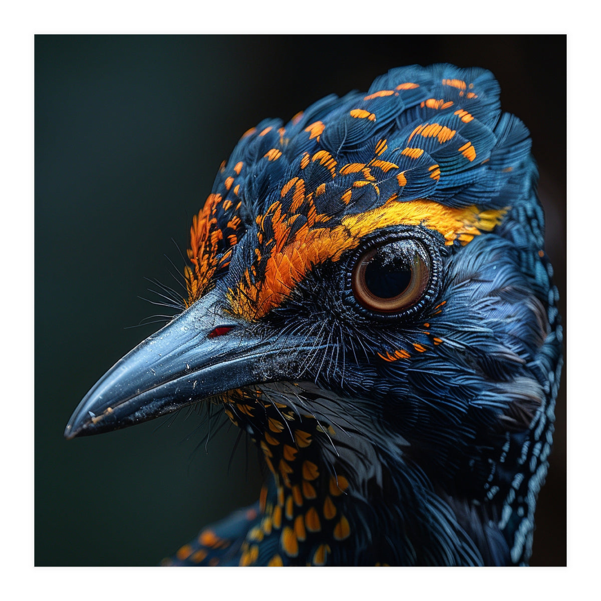 Close Up Of A Colorful Bird Head And Eye (Print Only)