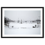 Baseball field covered in snow thumbnail