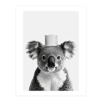 Koala, Toilet Paper Crown, Cute Animal Bathroom Art (Print Only)
