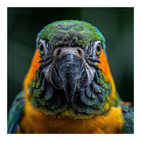 Blue And Gold Macaw Face Focused Portrait (Print Only)