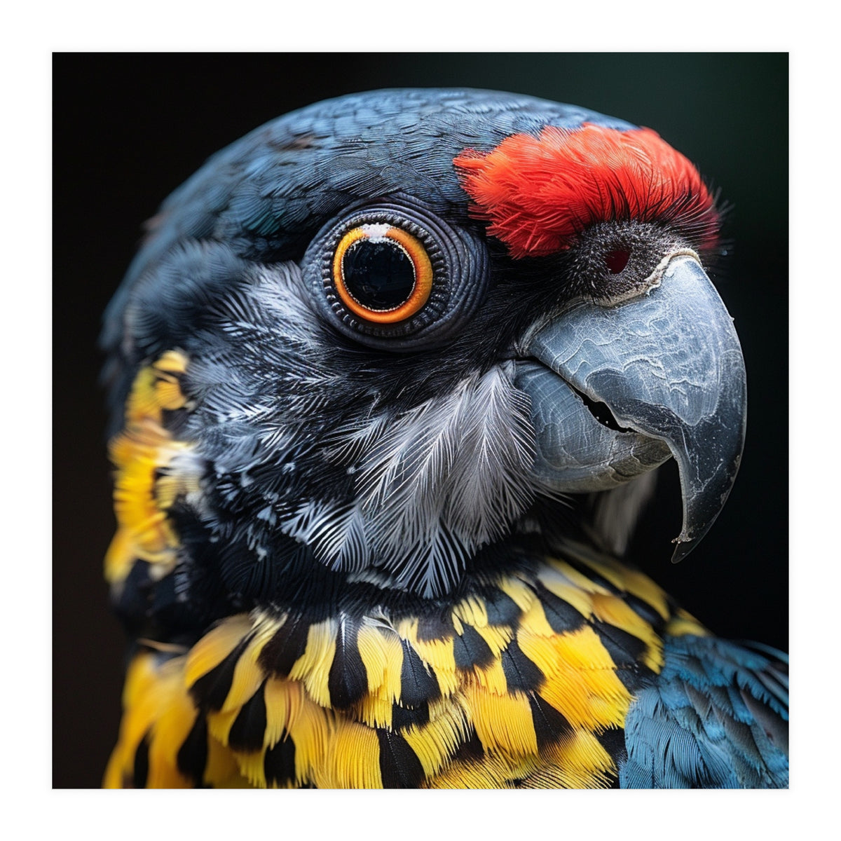 Close-up Portrait of a Vibrant Parrot (Print Only)