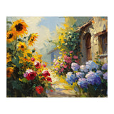 Vibrant Summer Cottage Garden Oil Painting (Print Only) thumbnail