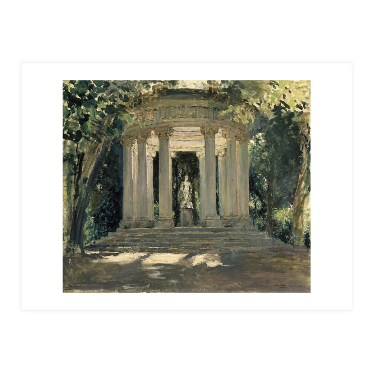 THE VILLA ADRIANA OF TIVOLI (ROME) - 1926 - OIL ON CANVAS - 0.60 X 0.70 M. (Print Only)
