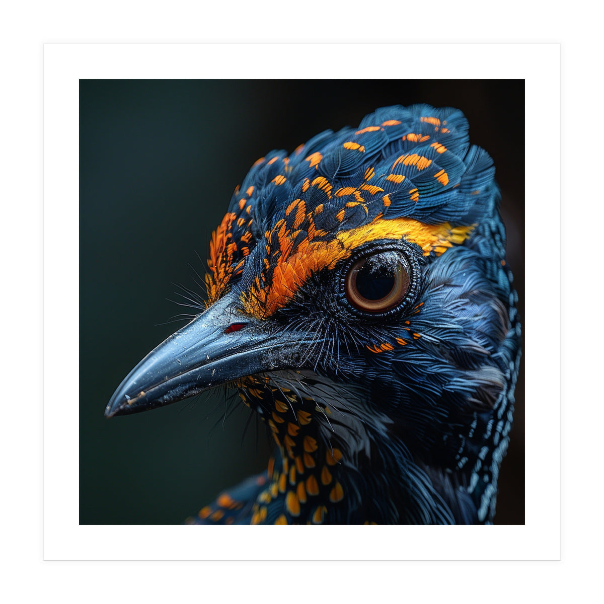 Close Up Of A Colorful Bird Head And Eye (Print Only)