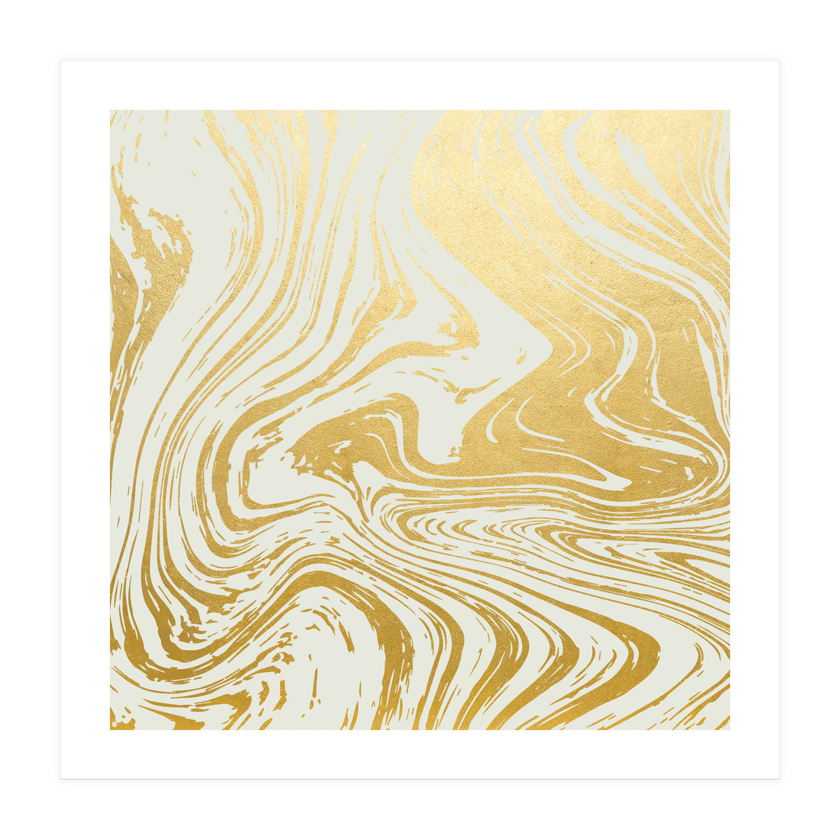 Gold Rush Minimal Illustration, Abstract Shine Luxe Glow Metallic Shimmer Golden Graphic Design (Print Only)