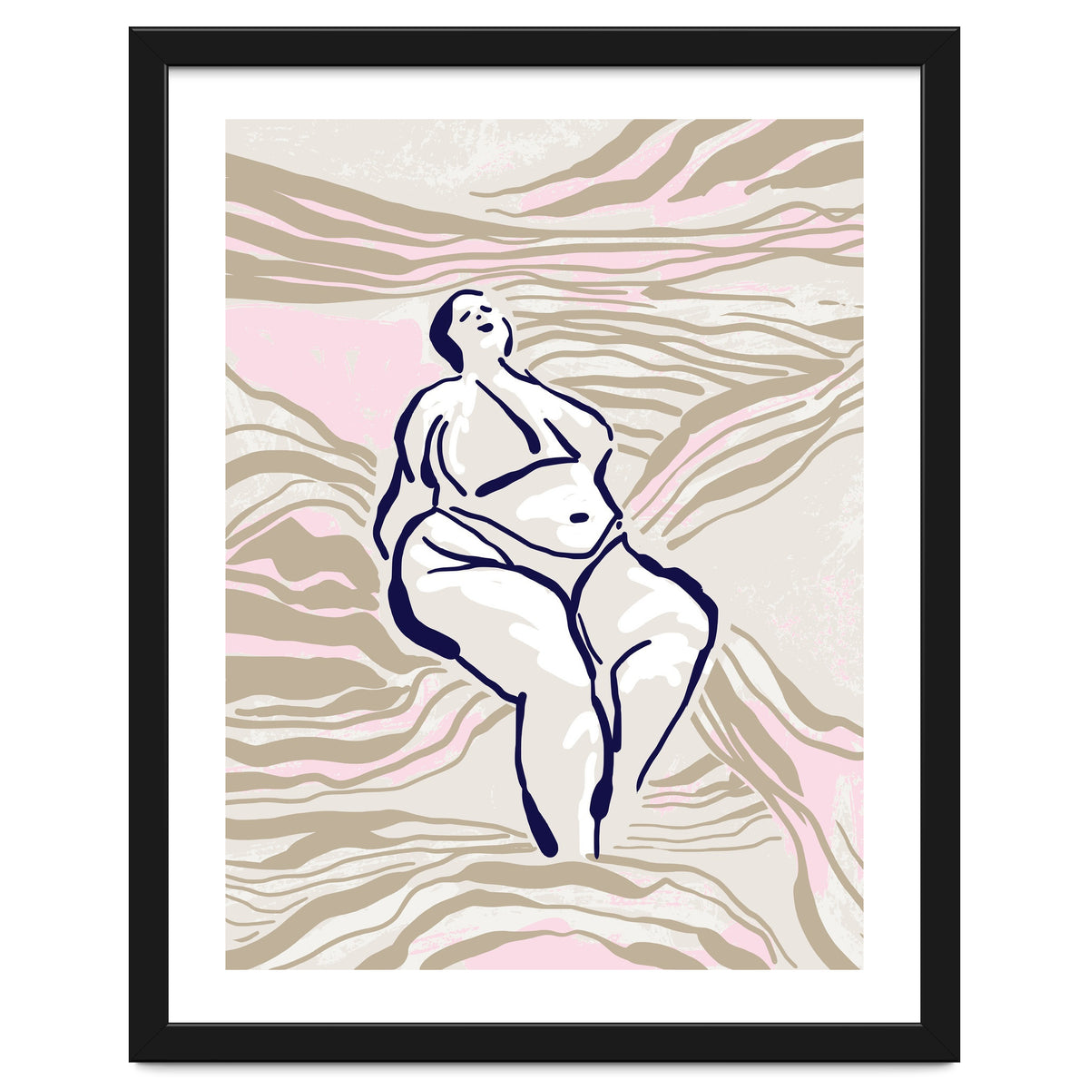 Follow the lines Serene woman in the water