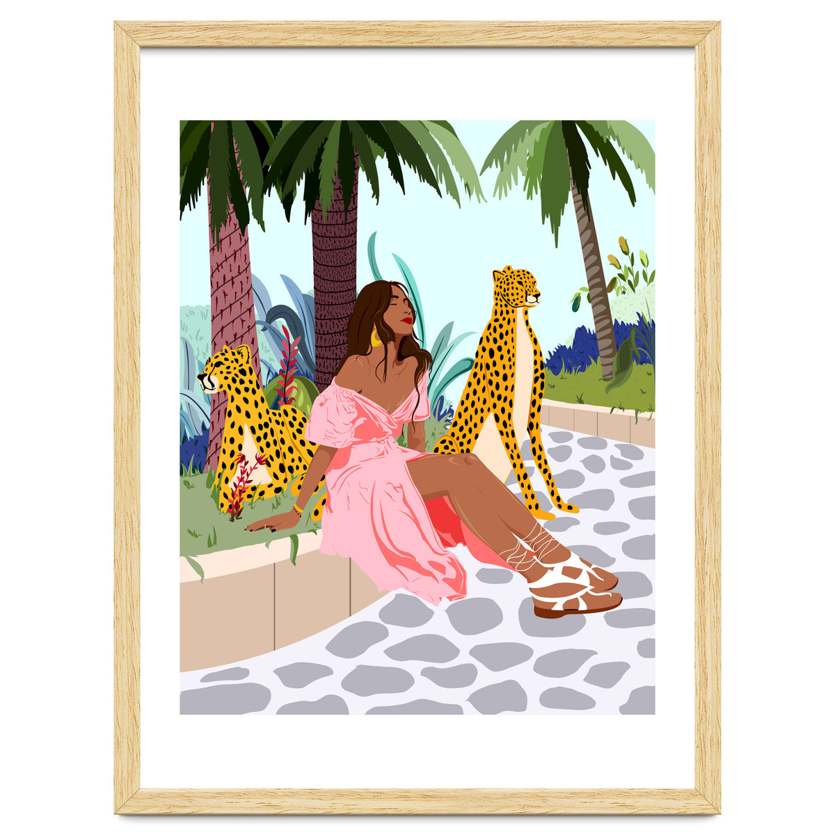 Spirit Animal, Cheetah, Leopard, Tiger Wildlife, Tropical Jungle Wild Cat Animals, Bohemian Woman Travel Garden Nature