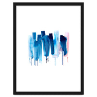 Abstract Watercolor Stripes Minimal Blue