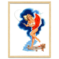 Pinup Sexy Girl And A Fishing Accident