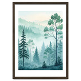 Ethereal Misty Pine Forest Watercolor Art thumbnail