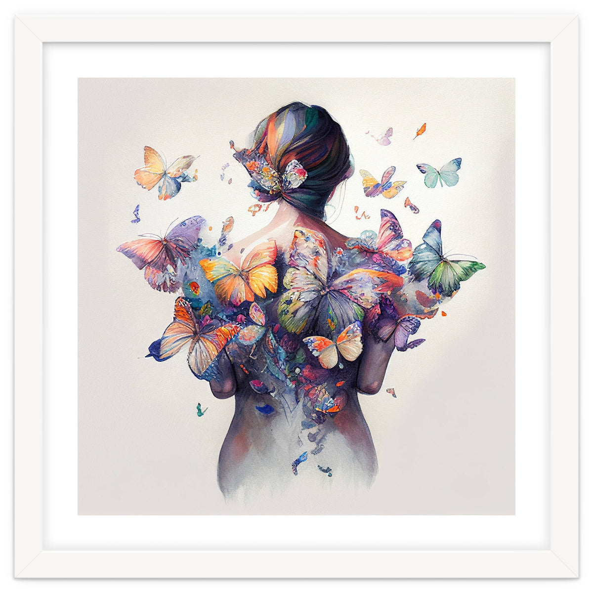 Watercolor Butterfly Embrace