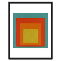 JOSEF ALBERS - HOMAGE TO THE SQUARE GREEN RED YELLOW ORANGE