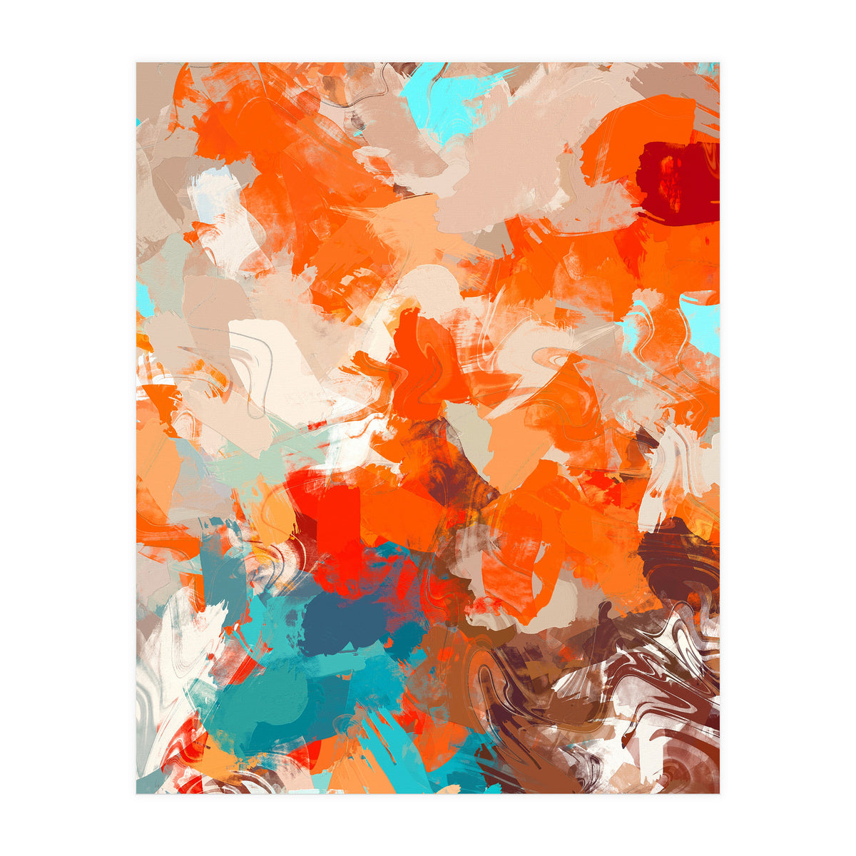 Pleasure, Abstract Painting Summer, Positivity Modern Bohemian Pop of Color Bright Good Vibes (Print Only)