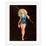 Happy Pinup Girl With A Fishing Stick thumbnail