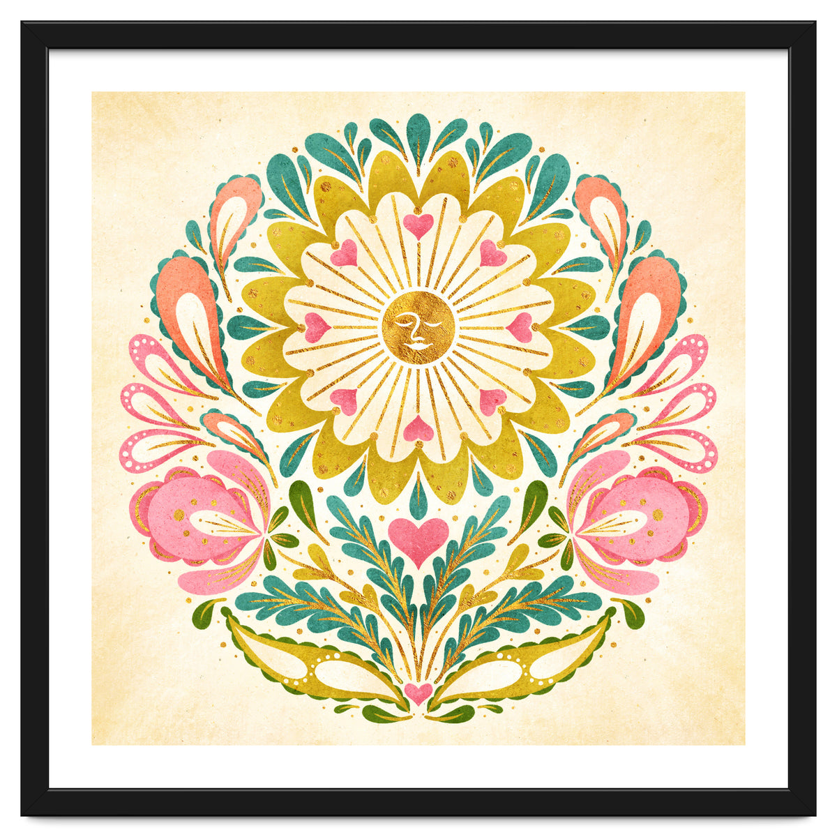 Solar Folk Art Mandala