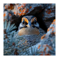 Close Up Falcon Eye Detail In Nest (Print Only)