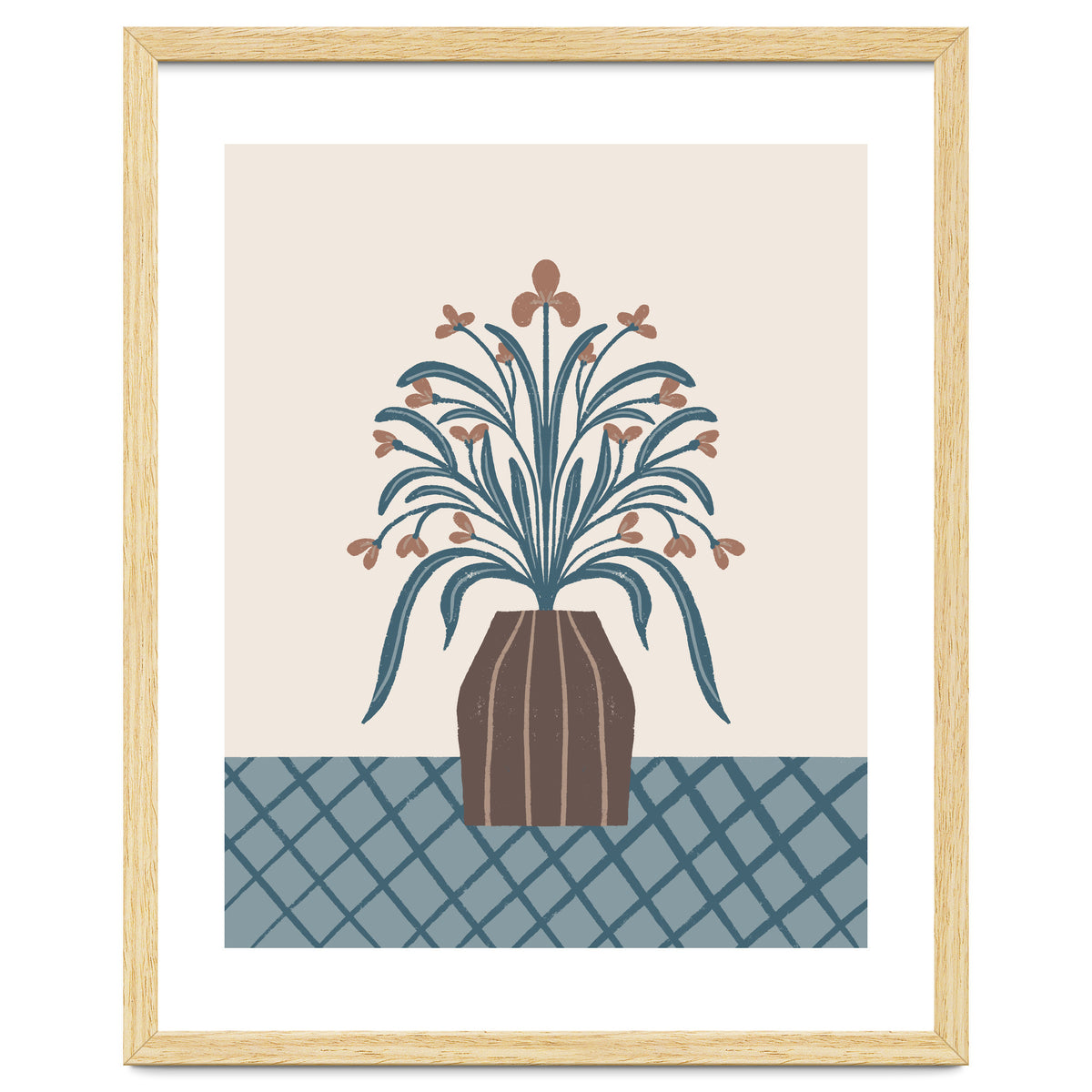 Earthy Modern Vase with Florals