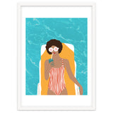 Chilling In The Moment, Eclectic Bohemian Black Woman Of Color, Swimming Pool Afro Fashion Vacation Enjoy Summer thumbnail