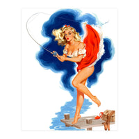 Pinup Sexy Girl And A Fishing Accident (Print Only)