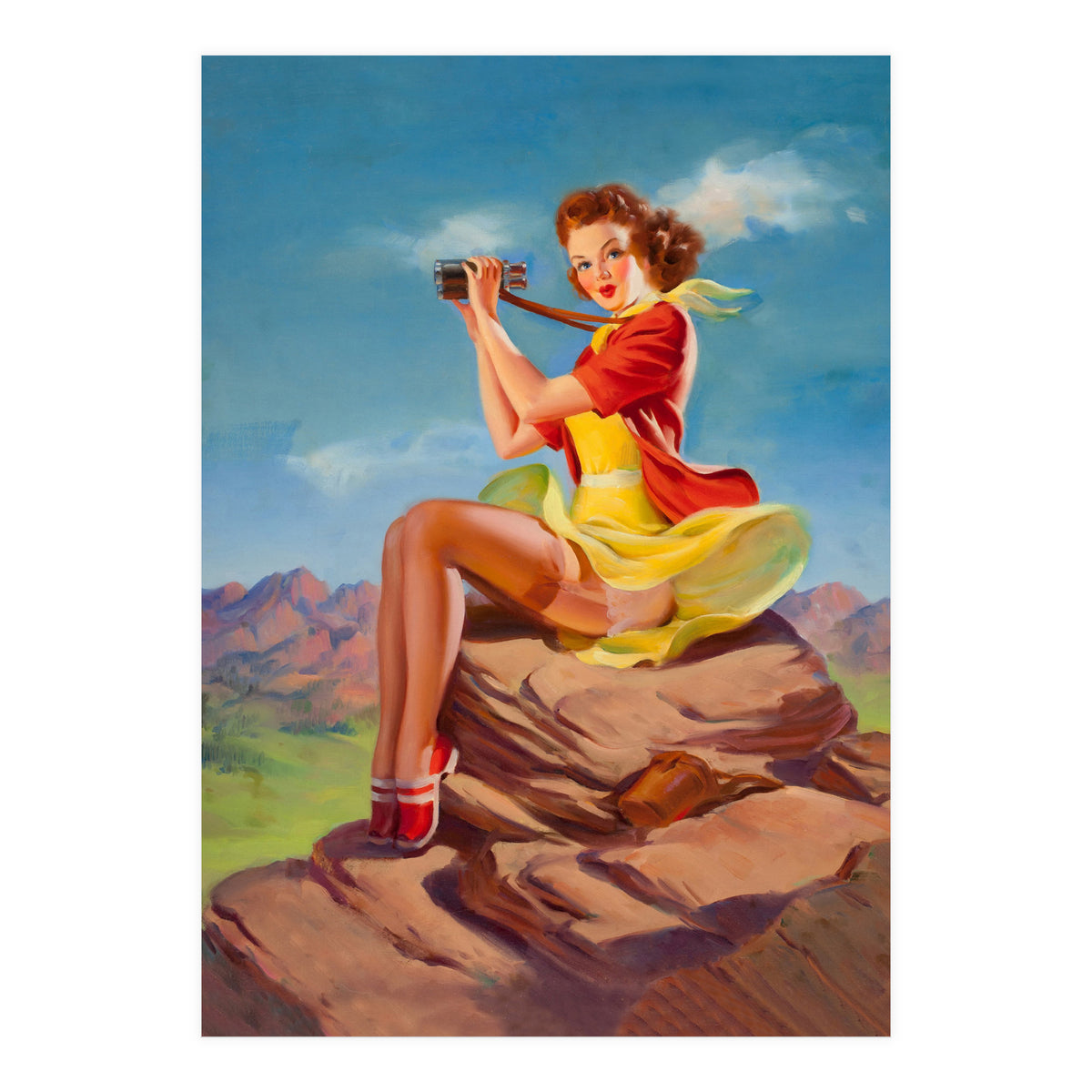 Pinup Sexy Binoculars Girl (Print Only)