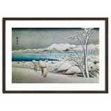 SNOW LANDSCAPE - JAPANESE ENGRAVING - 19TH CENTURY. thumbnail