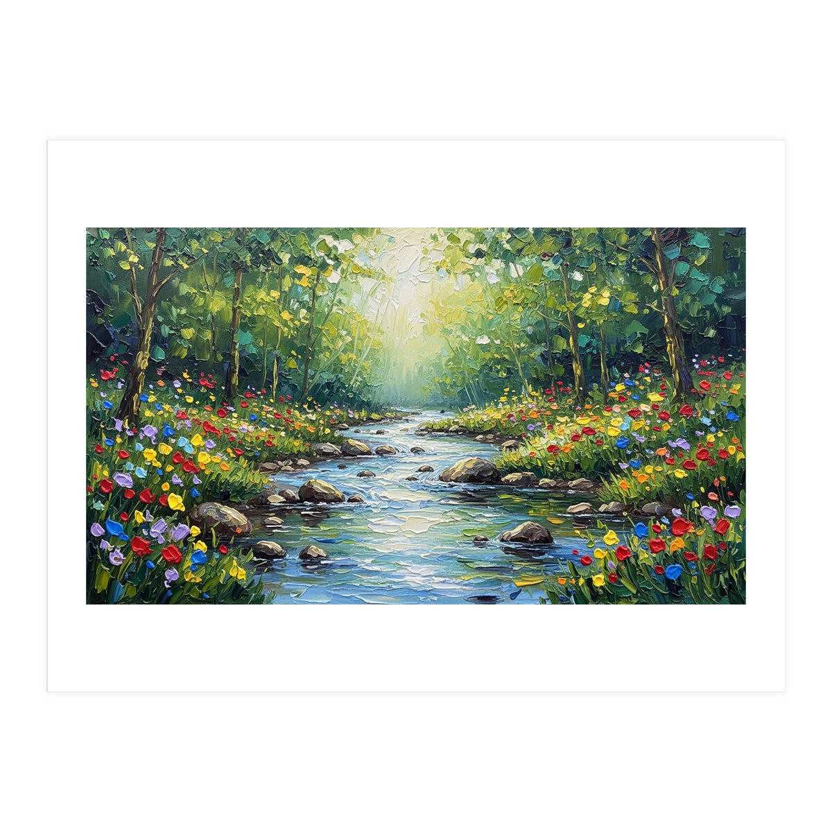 Sunlit Forest Stream (Print Only)
