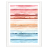 Watercolour Abstract Stripes Red Blue thumbnail