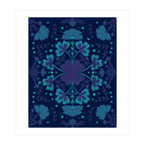 Clovers And Flowers Night Blue (Print Only) thumbnail