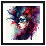 Turquoise Feathered Carnival Mask Portrait thumbnail