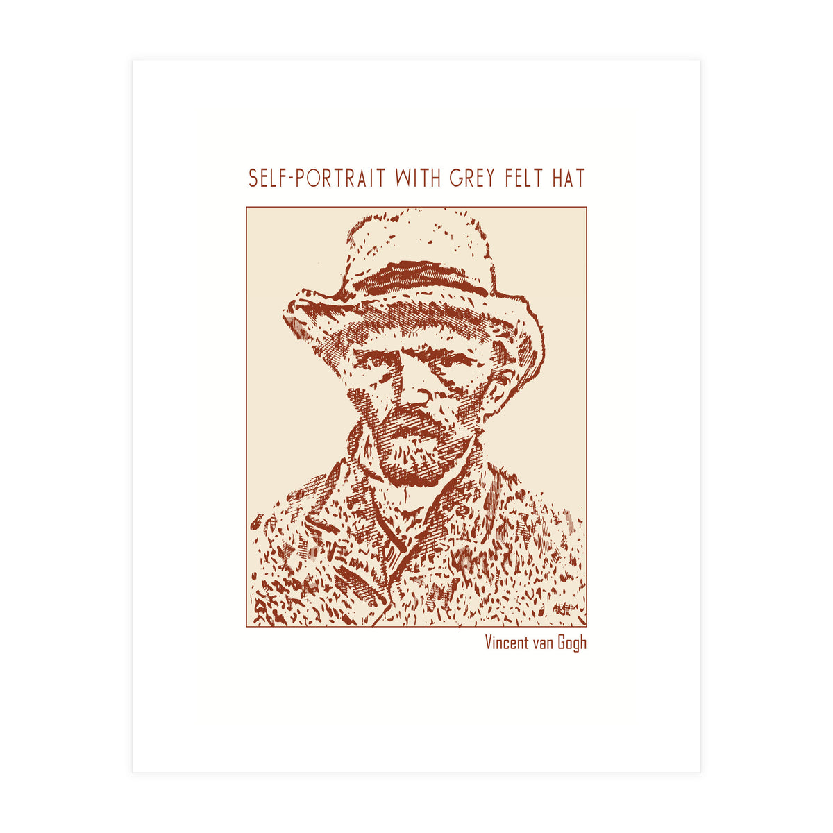 Self Portrait With Grey Felt Hat – Vincent Van Gogh (Print Only)