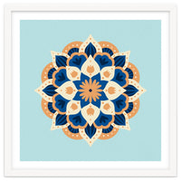 Mandala flower - orange and blue