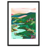 Endless Love, Bohemian Nature Landscape Scenic Meadow, Eclectic Colorful Travel Forest Mountains Sunset thumbnail